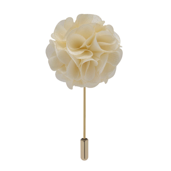 Fancy Satin Flower Gold Stickpin & Cufflink Set