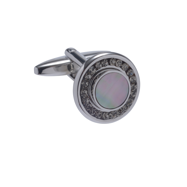 The Lumina Smokey MOP & Crystal Cufflinks