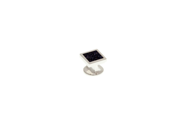 Single Blue Square Goldstone Dress Stud