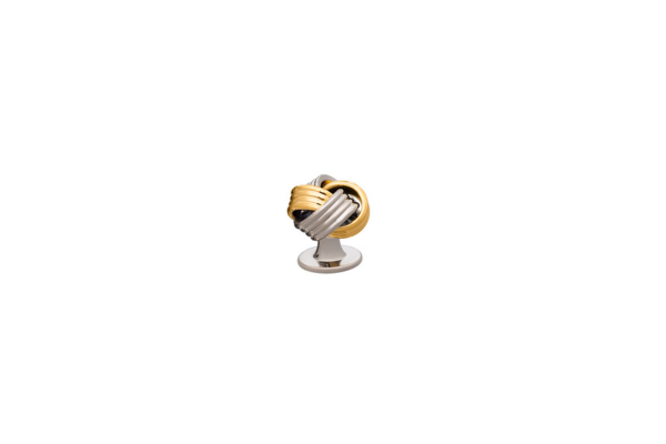 Single Gold Silver Mix Plated Knot Weave Dress Stud