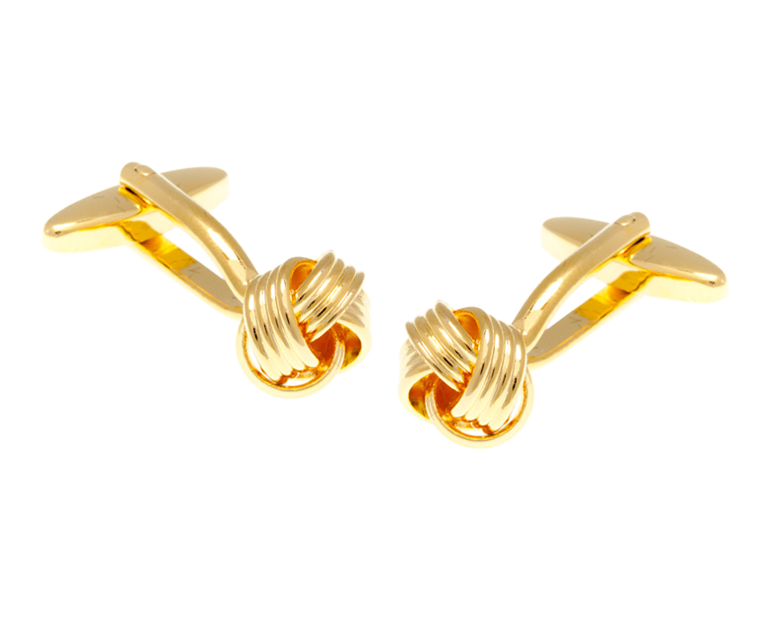 Gold Plated Intricate Woven Knot Cufflinks