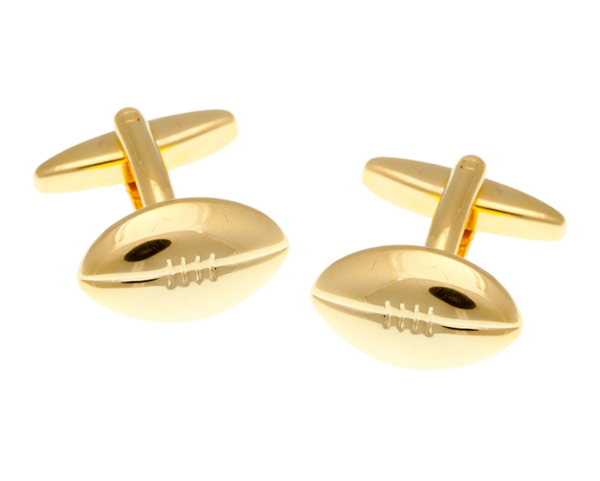 Gold Plated Rugby Ball Cufflinks