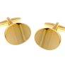 Abstract Oval Gold Plated Cufflinks