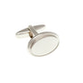 Oval Shaped Plain Metal Simply Metal Cufflinks by Elizabeth Parker England