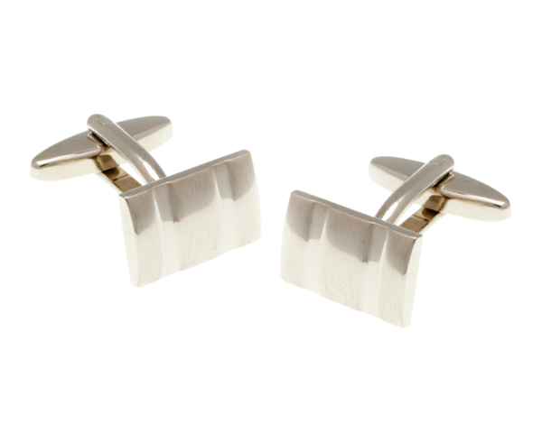 Patterned Rectangular Brushed Detail Cufflinks