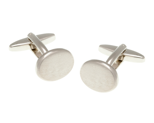 Brushed Oval Cufflinks