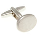 Brushed Finish Oval Plain Metal Simply Metal Cufflinks by Elizabeth Parker England
