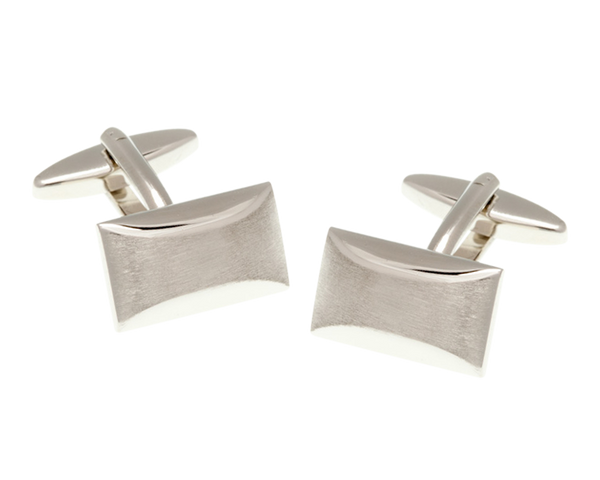 Brushed Finish Oblong Cufflinks