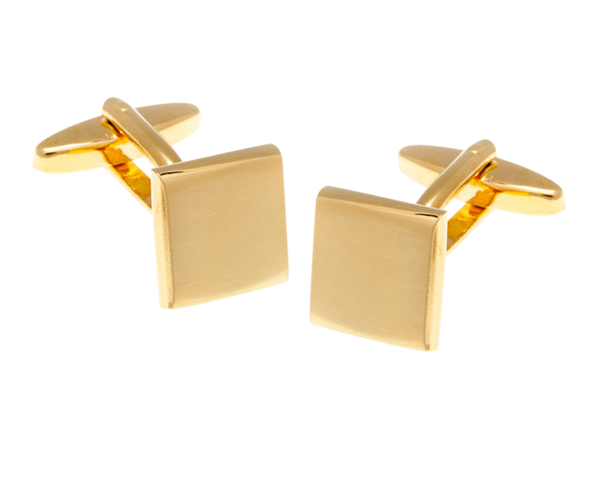 Square Brushed Gold Plated Cufflinks