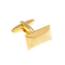 Oblong Brushed Gold Plated Plain Metal Simply Metal Cufflinks by Elizabeth Parker England