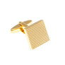 Grid Design Gold Plated Plain Metal Simply Metal Cufflinks by Elizabeth Parker England