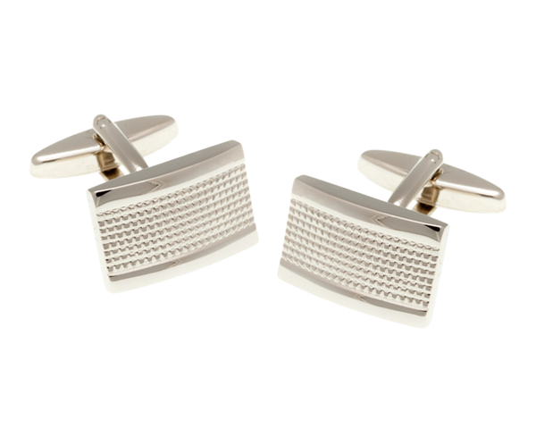 Industrial Oblong Shaped Simply Metal Cufflinks
