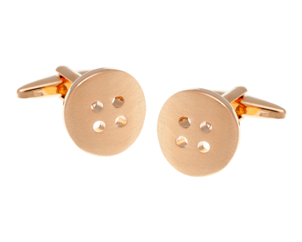 Rose Gold Plated Button Cufflinks
