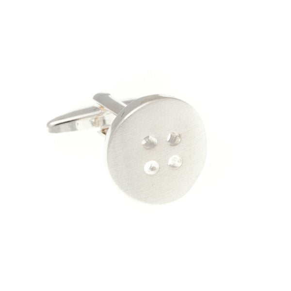 Button Plain Metal Simply Metal Cufflinks by Elizabeth Parker England