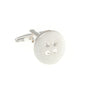 Button Plain Metal Simply Metal Cufflinks by Elizabeth Parker England