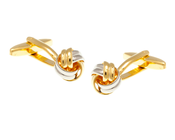 Gold Plated and Metal Intricate Woven Ribbon Cufflinks