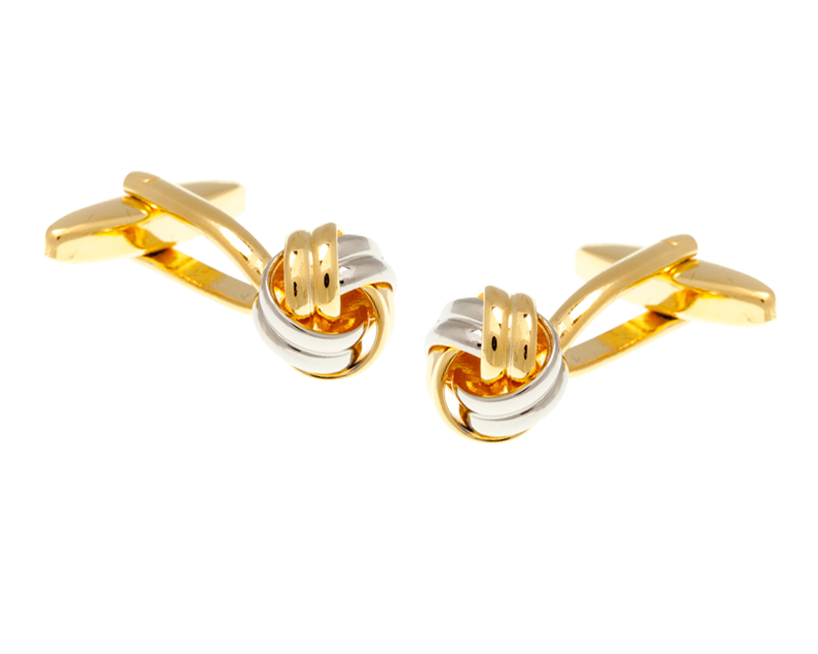 Gold Plated and Metal Intricate Woven Ribbon Cufflinks