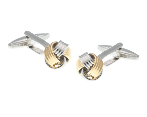 Ribbon Weave Gold Plated and Metal Cufflinks