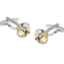 Ribbon Weave Gold Plated and Metal Cufflinks