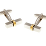 Gold Plated Central Ring Bar Cufflinks