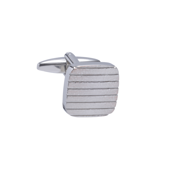 Textured Lines Square Metal Cufflinks