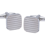 Textured Lines Square Metal Cufflinks