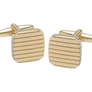 Textured Lines Square Gold Cufflinks