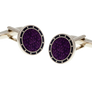 Embossed Purple and Navy Blue Cufflinks