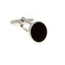 Round Black Enamel Cufflinks by Elizabeth Parker England
