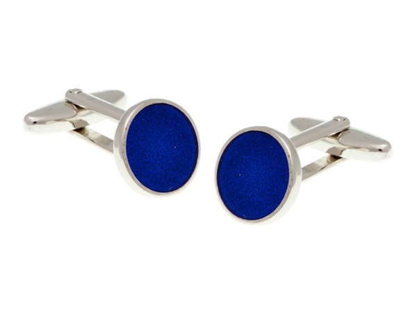 Round Blue Cufflinks