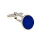 Round Blue Enamel Cufflinks by Elizabeth Parker England