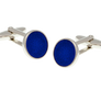 Round Blue Cufflinks