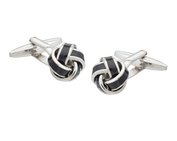 Black Classic Knot Cufflinks