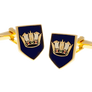 Naval Blue Military Styled Shield Cufflinks