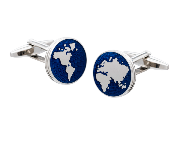 Round Map Of The World Cufflinks