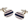 Gentlemen's Stripe Navy Blue & Pink Cufflinks
