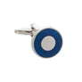 Blue Medieval Fleur De Lys Rpund Cufflinks by Elizabeth Parker