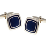 Soft Sided Square Navy Blue Cufflinks