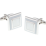 White Square Border Cufflinks