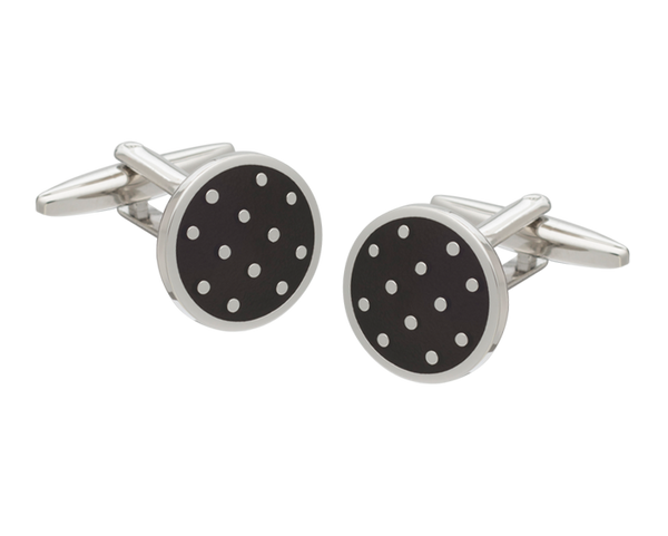 Black Polka Dot Cufflinks