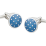 Blue Round Polka Dot Cufflinks