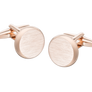 Brushed Rose Gold Smooth 'O' Cufflinks
