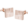 Rose Gold Textured Foursquare Cufflinks