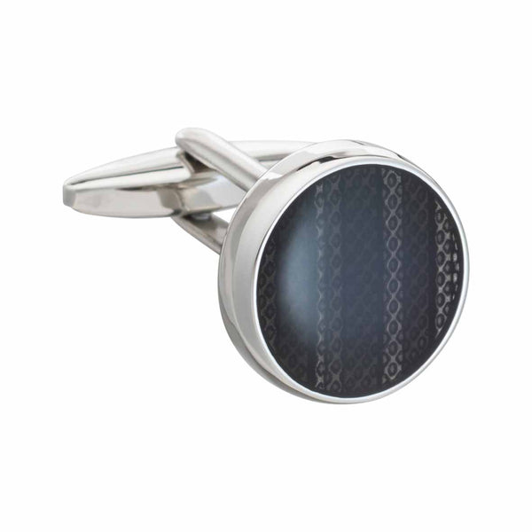 Marvell'O'us Round Black Enamel Cufflinks by Elizabeth Parker