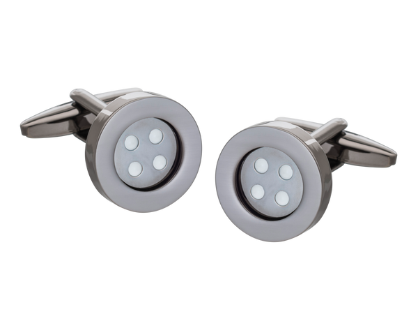 Gunmetal Classic Button Cufflinks