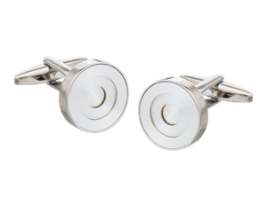 White Concentric Ring Cufflinks