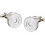 White Concentric Ring Cufflinks