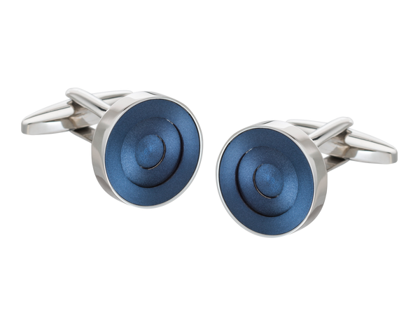 Blue Concentric Ring Cufflinks
