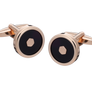 Hexy Middle Onyx Rose Gold Cufflinks