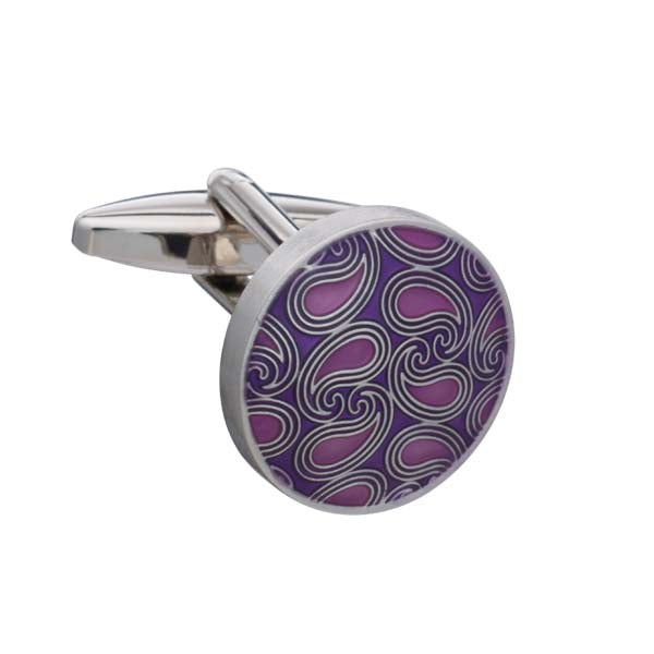 Shades Of Purple Paisley Cufflinks